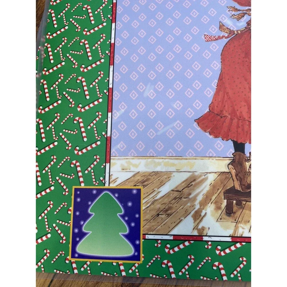 Vintage Holly Hobby Christmas Placemats Made USA Coated Colorful Holiday